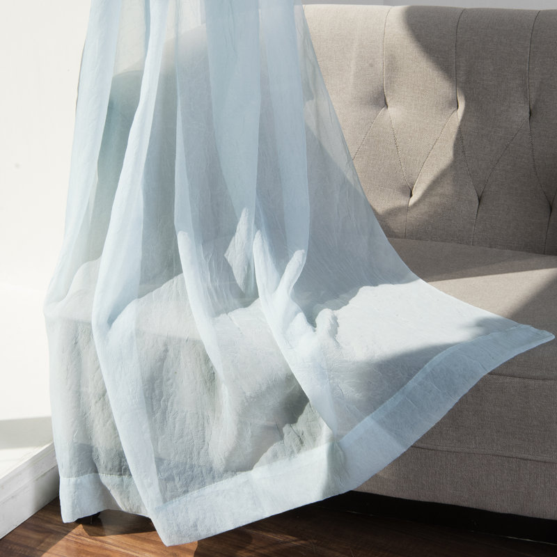 Rideau transparent Maaike, L 52 po x L 108 po, Bleu ciel