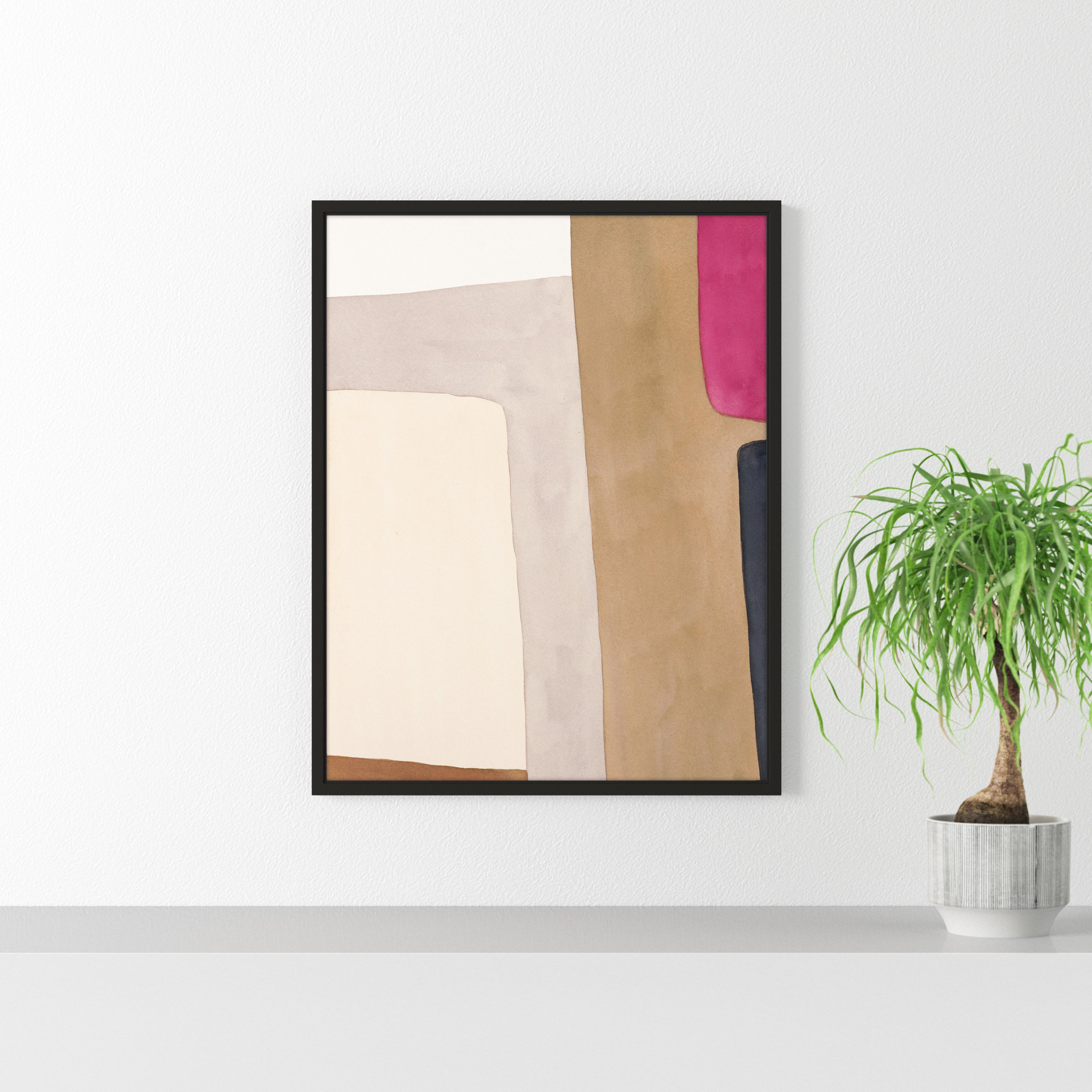 A Highlight Of Fuchsia by Julia Balfour, Black Framed Canvas, 38" H x 30" W x 1.4" D
