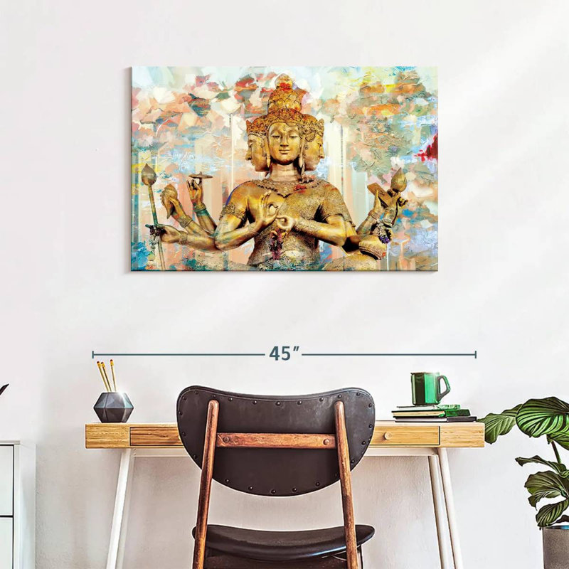 Statue de Brahma, H 24 po x l 36 po x P 1,25 po