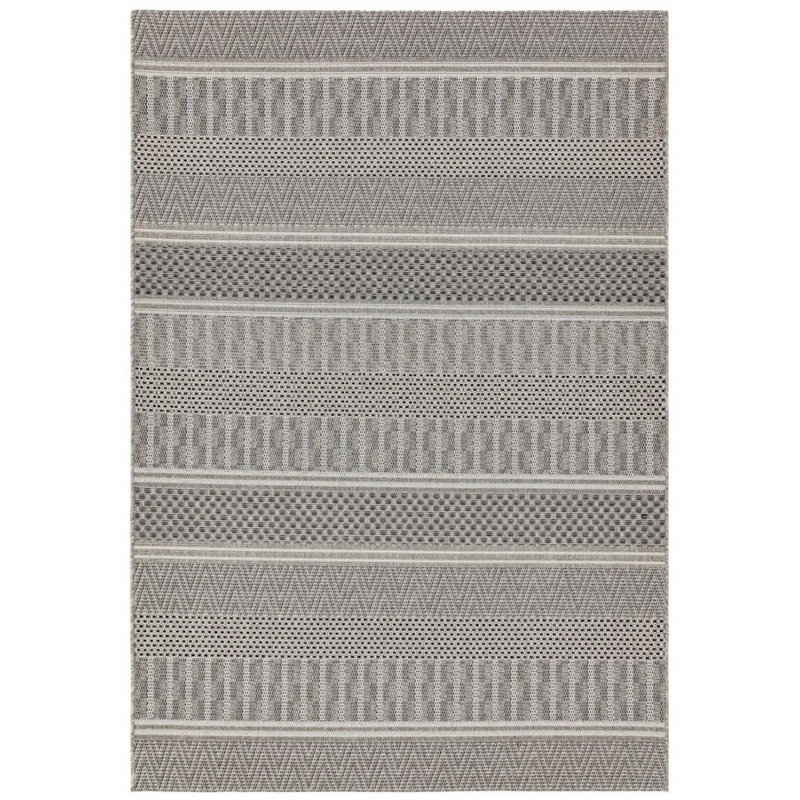 Treva Rectangle Geometric Flokati Indoor / Outdoor, Rectangle 80 x 150cm