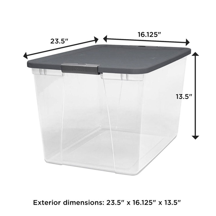 Homz 64 qt Plastic Storage Tote Set & Reviews