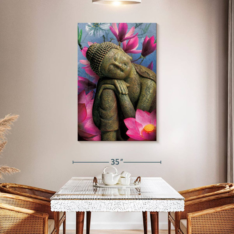 Adella Contemplating Buddha, 48" H x 32" W