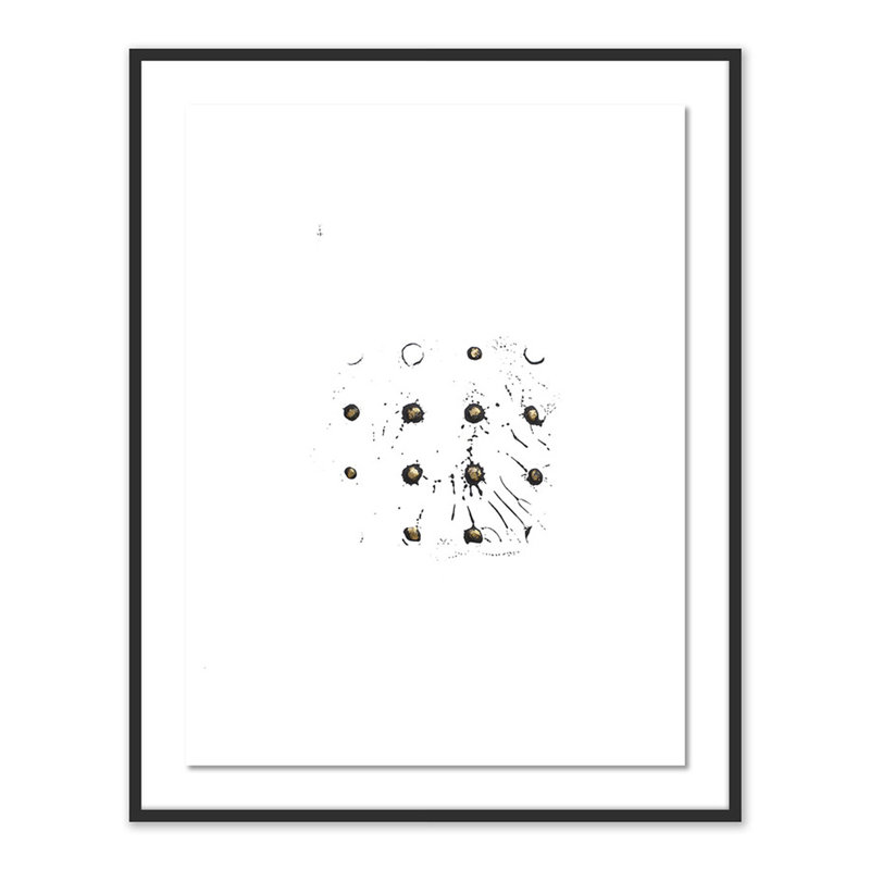 « gray golden printing 15 » par anne mersmann-image-cadre, reproduction d’art sur papier, H 48 po x l 38 po x P 2,5 po, Noir