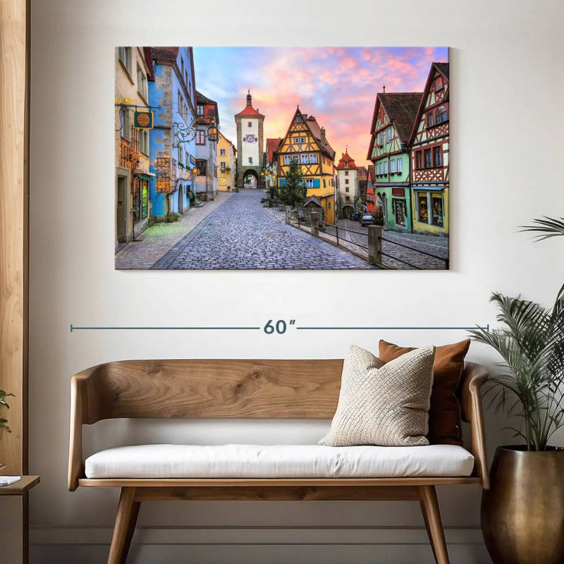 Rue Sirci pavée Rothenburg, H 32 po x l 48 po