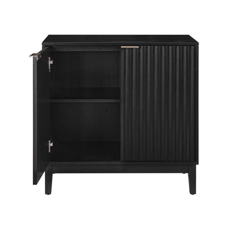 2 Door Storage Cabinet, Black