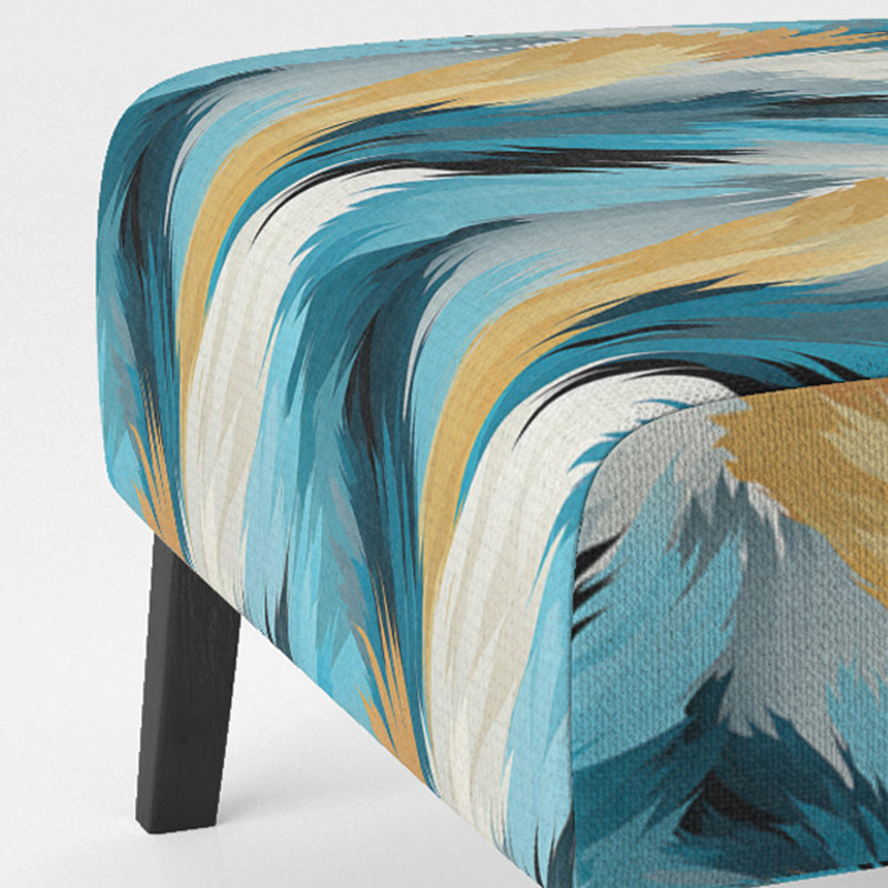 Fauteuil de chambre Turquoise Contemporary Ikat Fusion - Velours