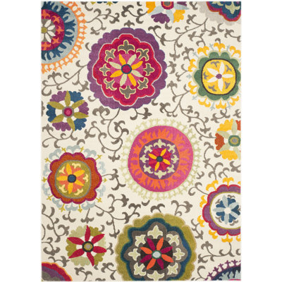 Hertzler Floral Multicoloured Area Rug