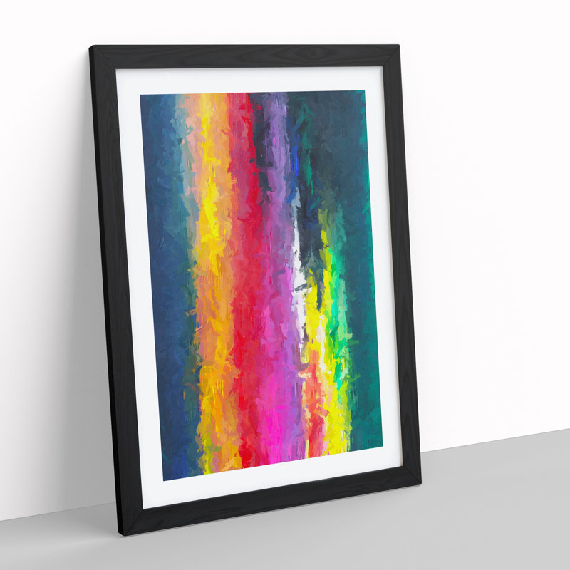 Bright Light Abstract - Wall Art, Black Framed, 66cm H x 48cm W x 2cm D, White