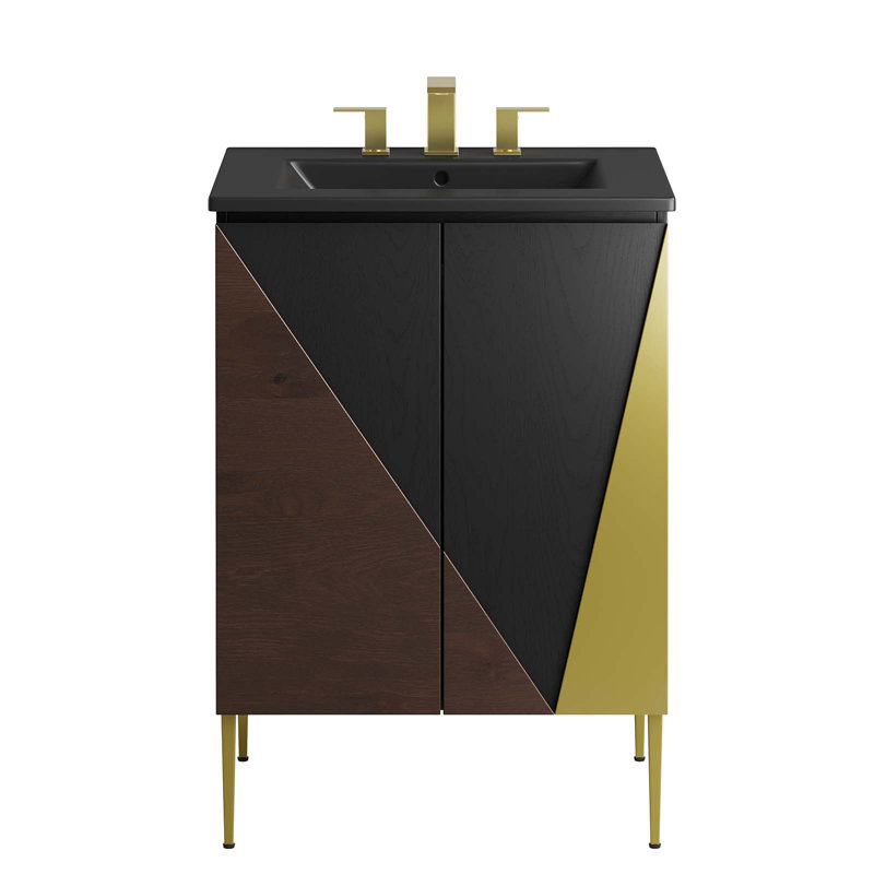 Modway Alchemist Free Standing Single Bathroom Vanity, Black, 25"