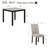 Modern Industrial Dining Table Sets With Solid Rubber Wood And Concrete-effect Top For Kitchen Or Dining Room