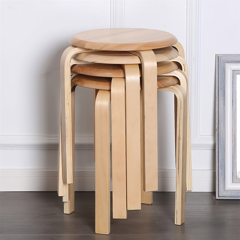 Stackable Bentwood Stool Set Of 4(Only Dining Chairs)