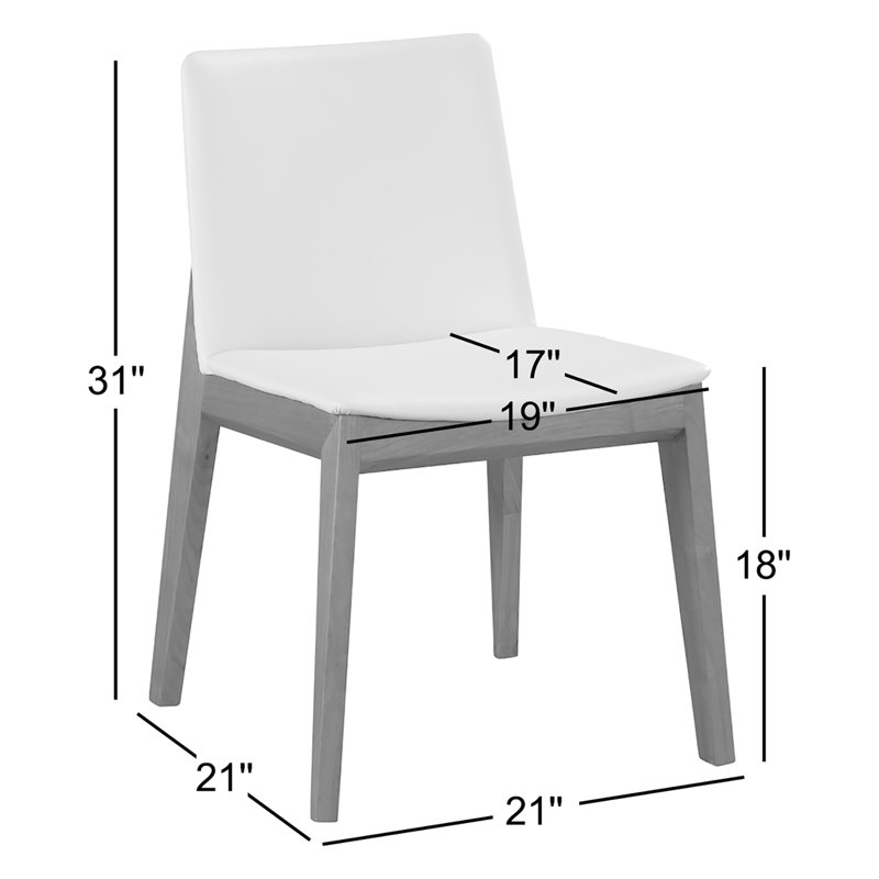 Anrey Vegan Leather Dining Chair, Cream Faux Leather, Gray