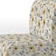 Minimalisme avec motif de fleurs noires et beiges - Fauteuil de chambre rembourré, fauteuil d'appoint blanc