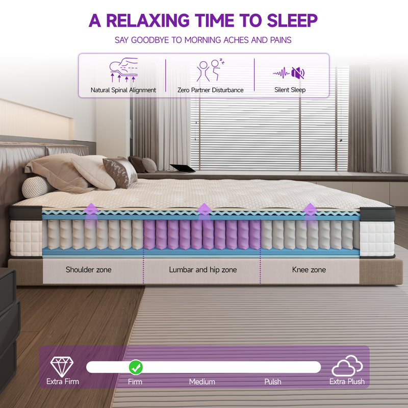 12'' Medium Mattress Cooling Gel Memory Hybrid Mattress in a Box