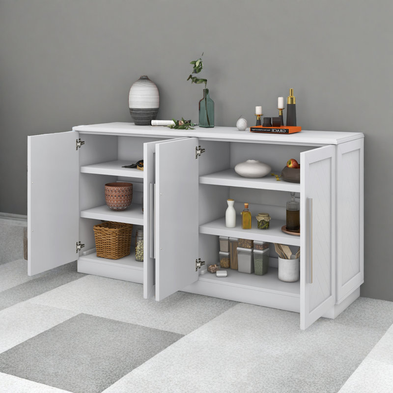 Temperley 60" Sideboard, Accent Buffet Cabinet,  White