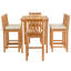 Outdoor 7 - Piece Teak Bar Height Dining Set with Cushions-745491066