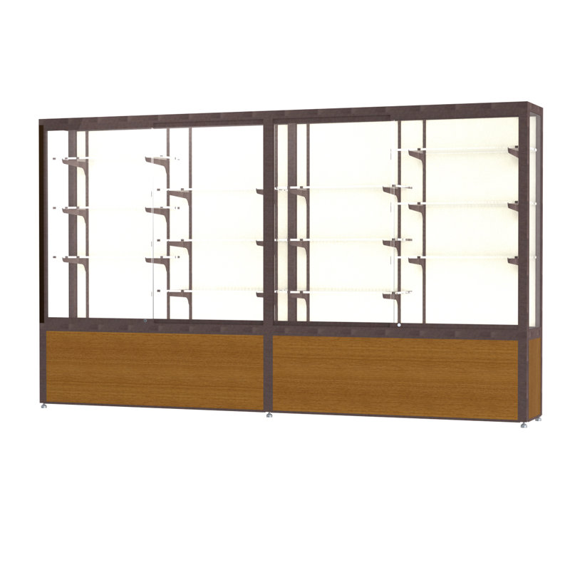Vitrine en aluminium Défi Series du trophée, Plaque de tissu, Satin, H 66 po x l 72 po x P 16 po