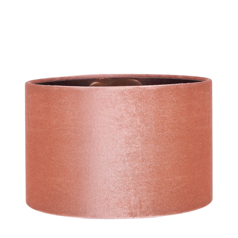 Bow 20cm H Velvet Drum Lamp Shade ( Clip On ), Apricot, 16cm H x 25cm W x 25cm D