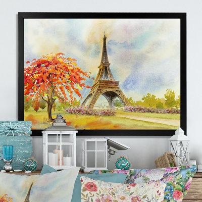 «Paris Eiffel Tower In Beau Fitul Summer II», reproduction sur toile flottante