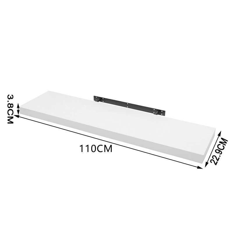 Floating Shelf, White,  22.9cm H x 110cm W  x 3.8cm D