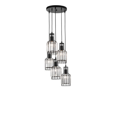 Carter 5 - Light Black Crystal Pendant