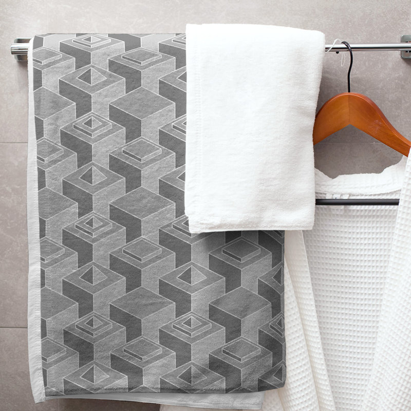 Jordao Bath Towel, Gray/White