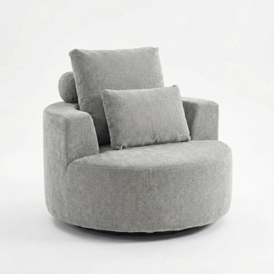 40" Oversized Swivel Barrel Chair
