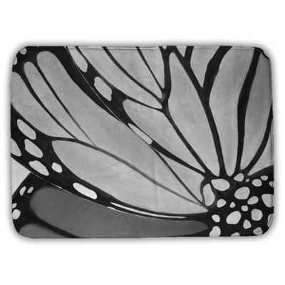 Monarch wings closeup Bath Mat with Non-Slip Backing - Quick Dry Memory Foam Bathroom Rug - Absorbent - Modern Plush Spa-Style - Machine Washable