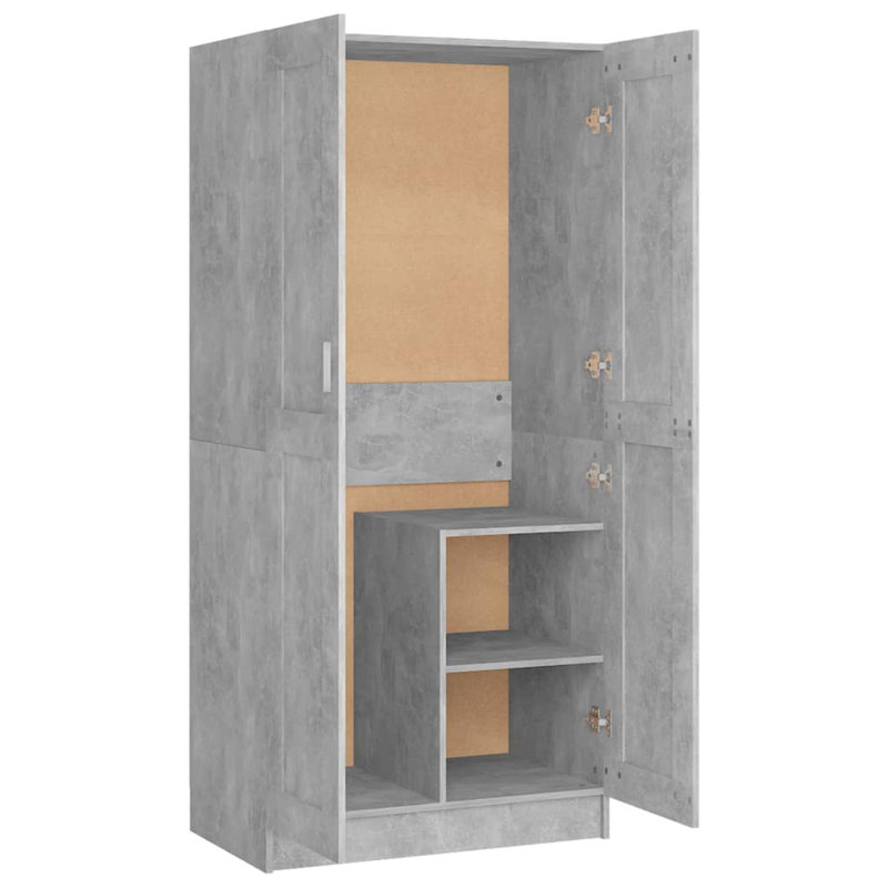 Rhinebeck 2 Door Wardrobe, Concrete Grey