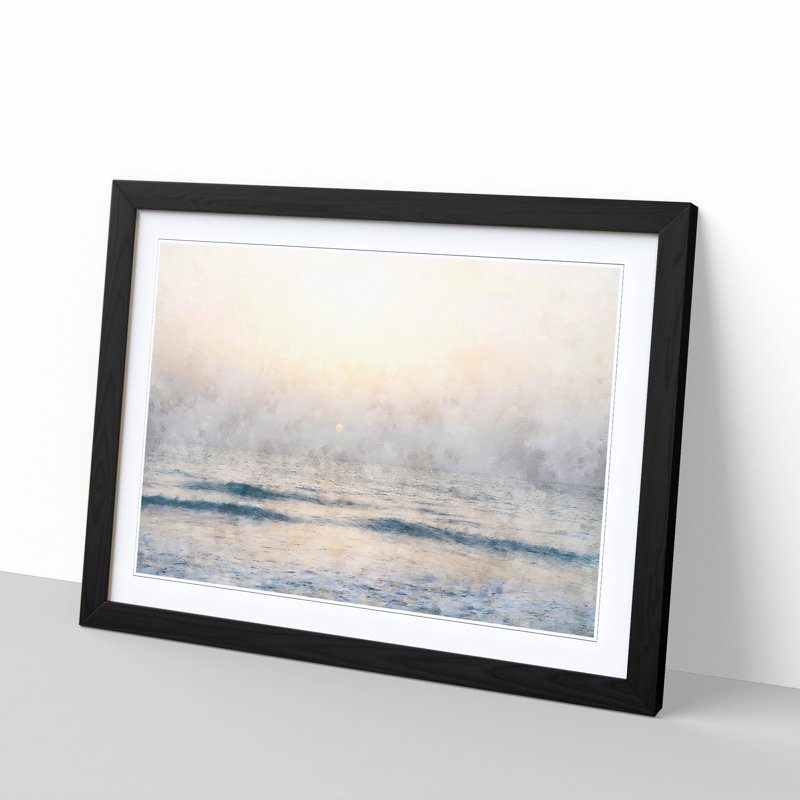 Calm Sea - Picture Frame Graphic Art Print, 62cm H x 87cm W x 2cm D, Black Framed