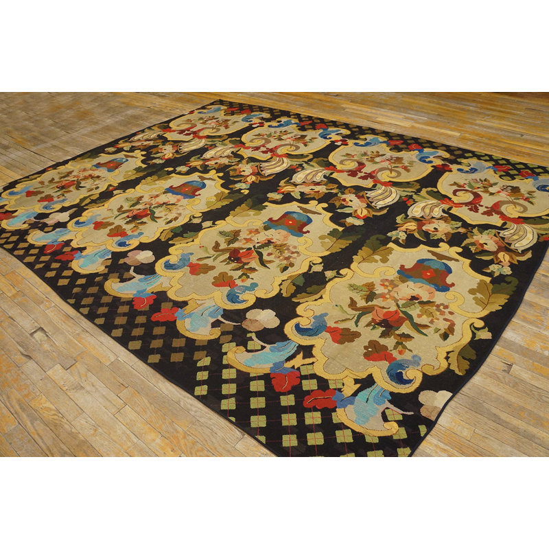 Antique Needlepoint English Knotted Rug
