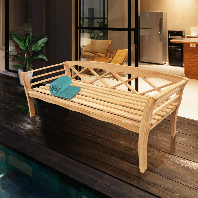Banc de jardin en bois de teck Nickos Montana