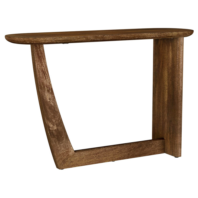 Console ovale en bois de manguier massif