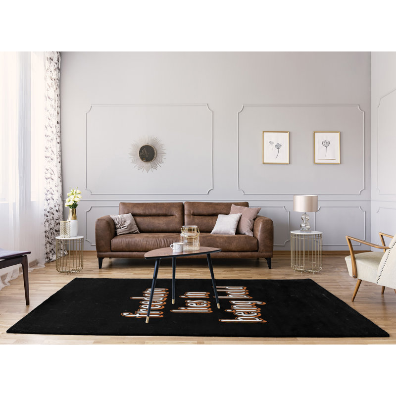 Tapis en poly-chenille style tableau noir en gras, Rectangle 5 pi x 7 pi