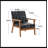 Accent Chairs Set of 2 with Side Table, Wood and Fabric Armchairs Side Chair-1814407674