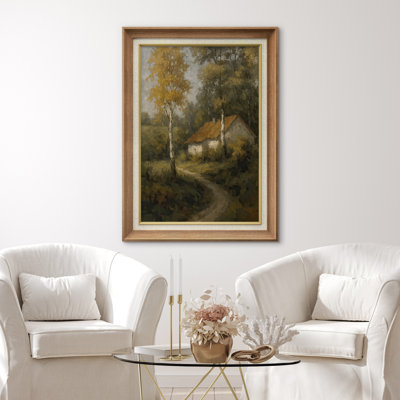 Premium Framed Artwork - Vintage Landscape Print for Living Room Decor - 26"x36"