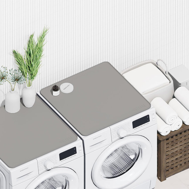 2 pièces pour laveuse et sécheuse, gris clair