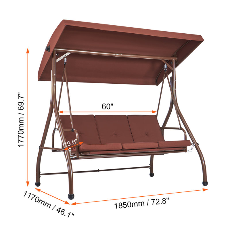 3 Person Porch Swing with Canopy