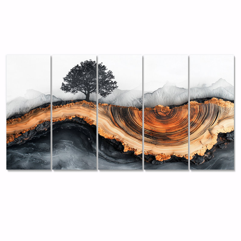 Automne cerisier en fleurs dans un bois II - Art mural fleur de cerisier - Art mural traditionnel pour le salon, 5