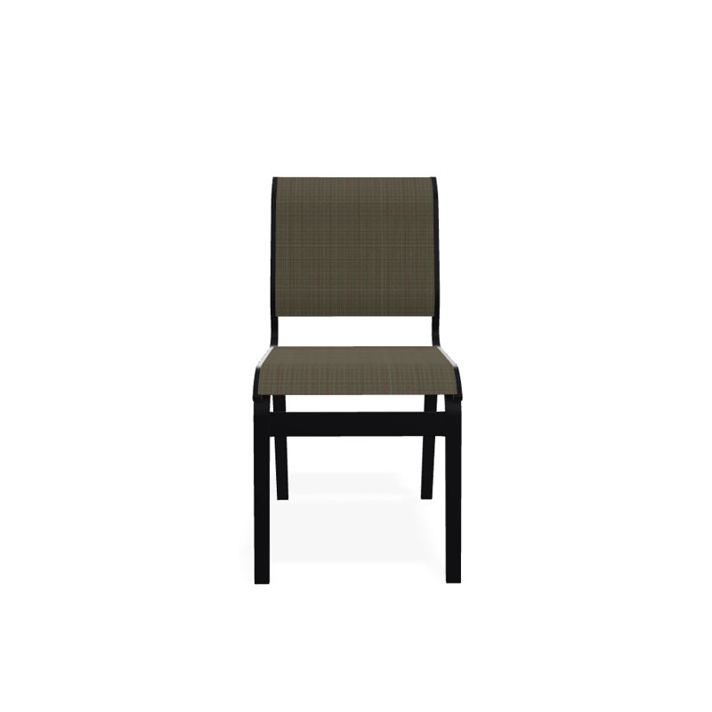 Chaise d'appoint de salle à manger Hiraku, Tweed Sunbrella® brun, Noir texturé