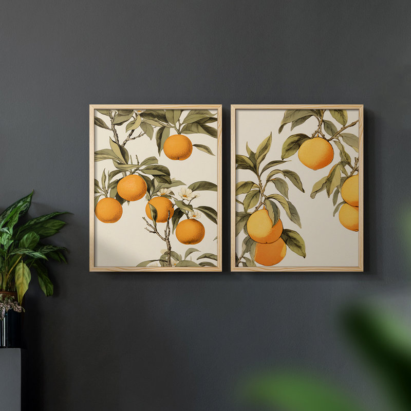 " Vintage Floral XLII " 2 - Pieces, Natural, 10" H x 16" W
