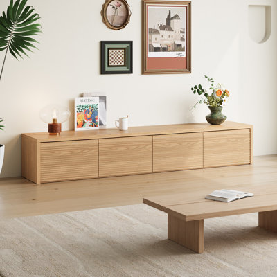 Nordic Style 79'' Long Wooden Tv Stand With 4 Drawers, Large Storage Media Console For Living Room