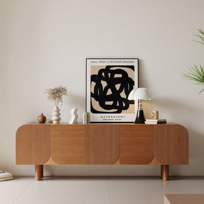 71" Modern and Classic Style TV Stand with Four Legs and 5 Storage Cabinets
