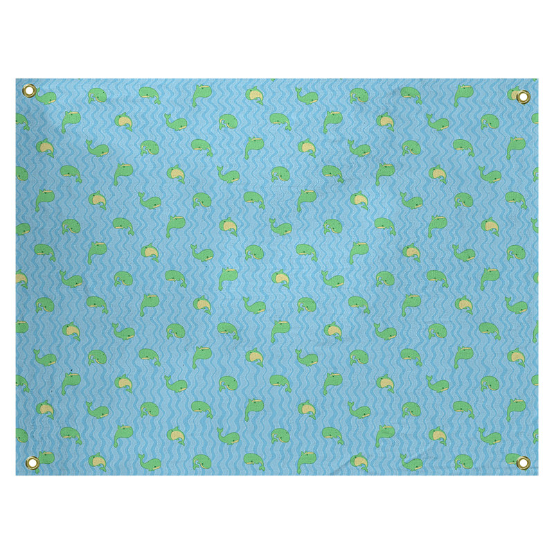 Tapisserie katelyn elizabeth baleines Kitterman, H 51,5 po x l 60,5 po, Bleu / vert, Intérieur / extérieur