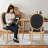 Upholstered Dining Side Chairs,Black-650722708