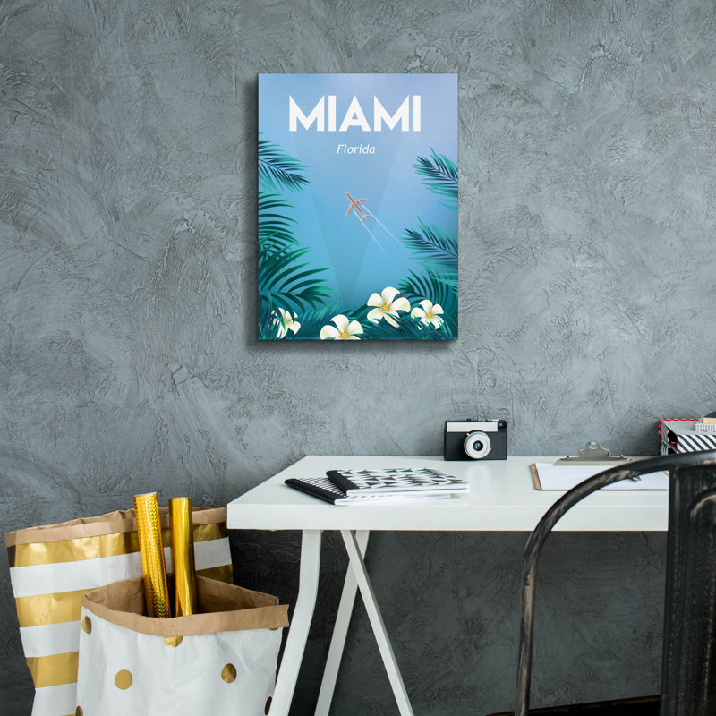 "Epic Graffiti" Miami "par Omar Escalante, art mural sur toile, 12 po x 16 po