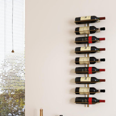 Wooden Wall Wine Bottle Storage Rack, White