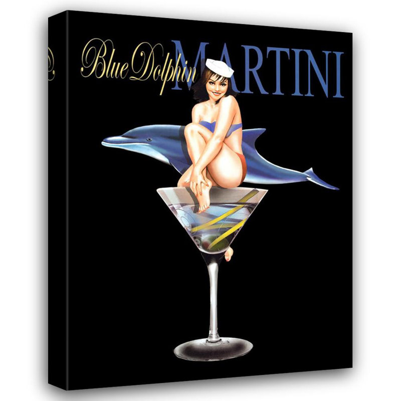 Blue Dolphin Martini, 48" H x 36" W