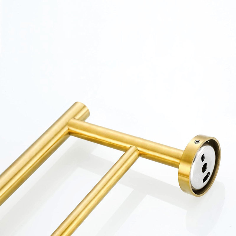 5 Piece Bathroom Towel Rack Wall Mount - Brushed Gold Made Of Aluminium Rust For Multiple Rooms Simple Installation 5 Aluminium, Fit For Bathroom, Bedroom, Laundry, Kitchen Method