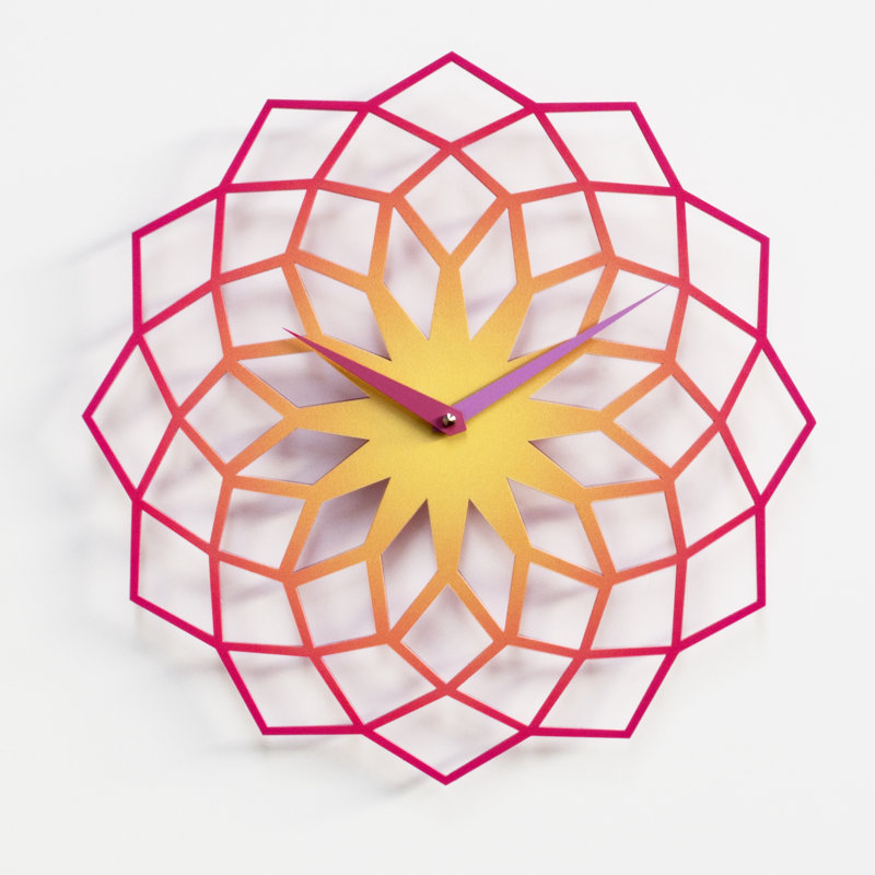 Baltzell Metal Wall Clock, Purple and Orange